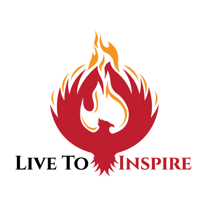 Logo with a phoenix bird with wings of flame.