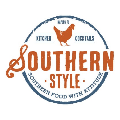 Logo with a chicken in a circular label in a handmade eco style.