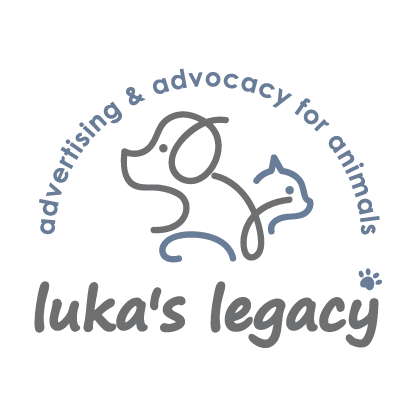 Logo cat and dog in linear style and paw print.