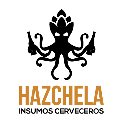 Conceptual octopus logo with a hop head with bottles in tentacles for the brewing industry.