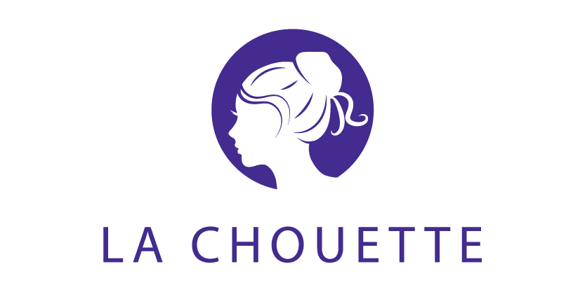 Logo profile girl with hairstyle in a circle.